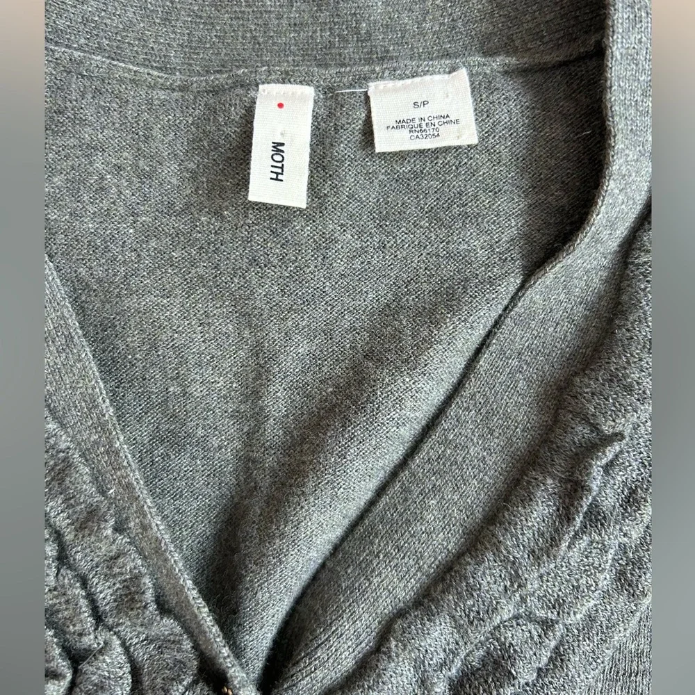 MOTH Goffered Front Ruffle Cardigan Cropped Sweater - Size S - Picture 5 of 8